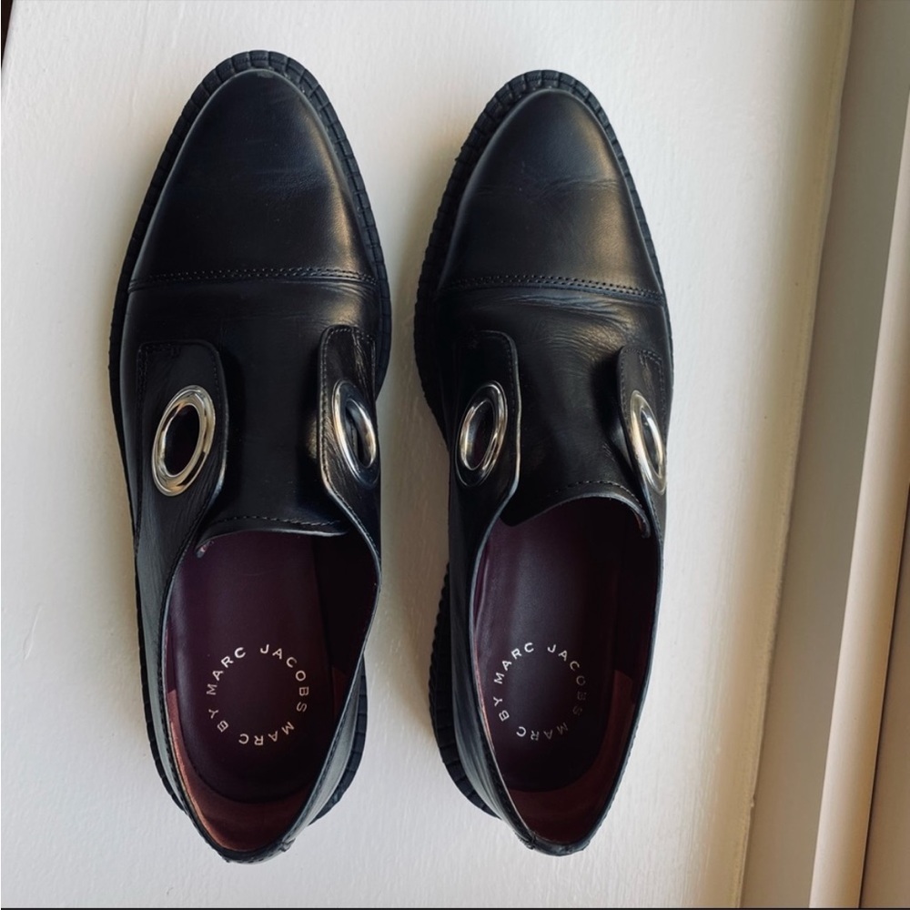 MARC JACOBS • Leather Platform Flats - Picture 3 of 13